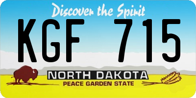 ND license plate KGF715