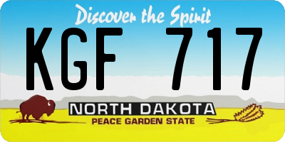 ND license plate KGF717