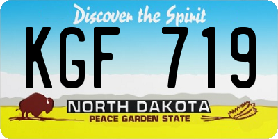 ND license plate KGF719
