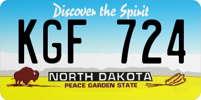 ND license plate KGF724