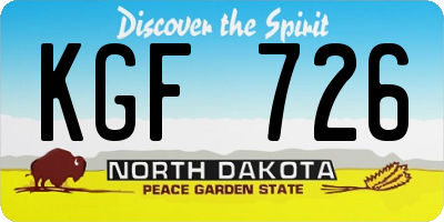 ND license plate KGF726