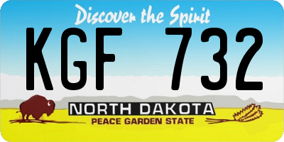 ND license plate KGF732