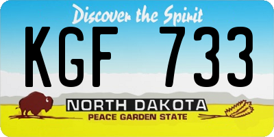 ND license plate KGF733