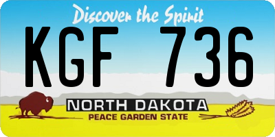 ND license plate KGF736