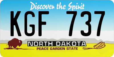 ND license plate KGF737
