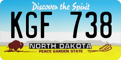 ND license plate KGF738
