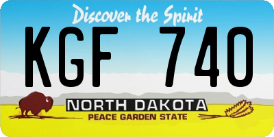 ND license plate KGF740
