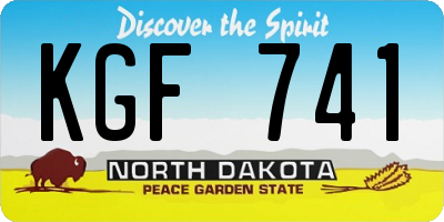 ND license plate KGF741
