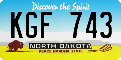 ND license plate KGF743