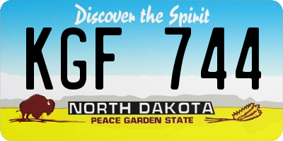 ND license plate KGF744