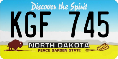 ND license plate KGF745