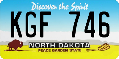 ND license plate KGF746