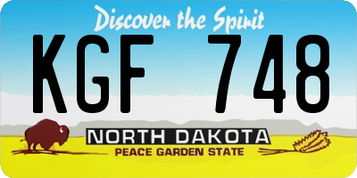 ND license plate KGF748