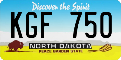 ND license plate KGF750