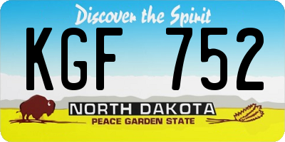 ND license plate KGF752