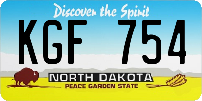ND license plate KGF754