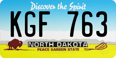 ND license plate KGF763