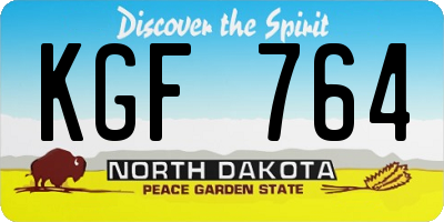 ND license plate KGF764