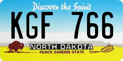 ND license plate KGF766