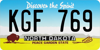 ND license plate KGF769