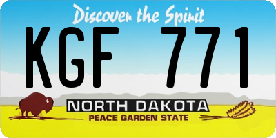 ND license plate KGF771