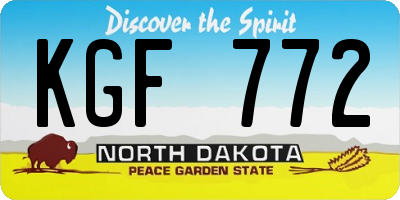 ND license plate KGF772