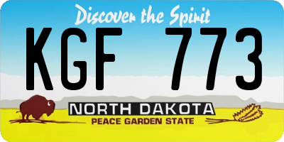 ND license plate KGF773