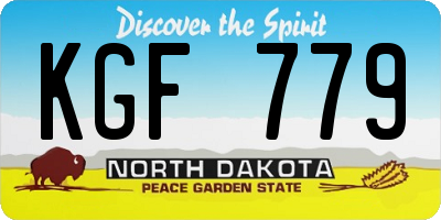 ND license plate KGF779