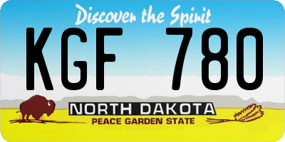 ND license plate KGF780