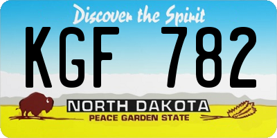 ND license plate KGF782