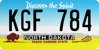 ND license plate KGF784