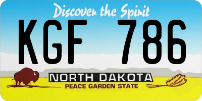 ND license plate KGF786