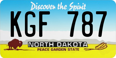 ND license plate KGF787