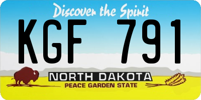 ND license plate KGF791