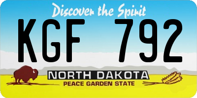ND license plate KGF792
