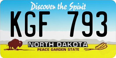 ND license plate KGF793