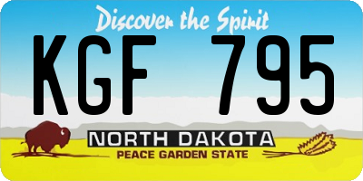 ND license plate KGF795