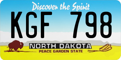 ND license plate KGF798