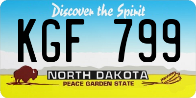 ND license plate KGF799