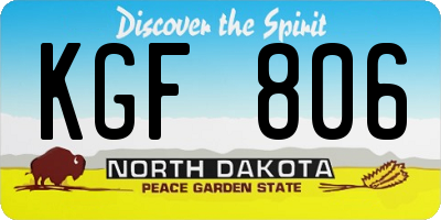 ND license plate KGF806