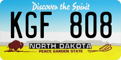 ND license plate KGF808