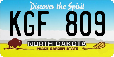 ND license plate KGF809