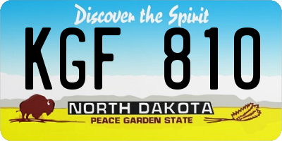 ND license plate KGF810