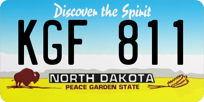 ND license plate KGF811