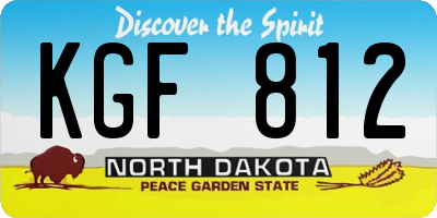 ND license plate KGF812