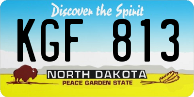 ND license plate KGF813