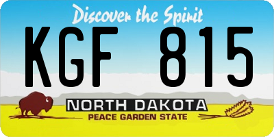 ND license plate KGF815
