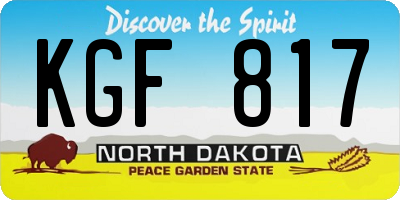 ND license plate KGF817
