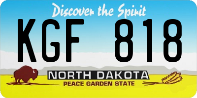 ND license plate KGF818