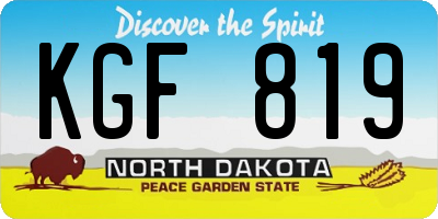 ND license plate KGF819